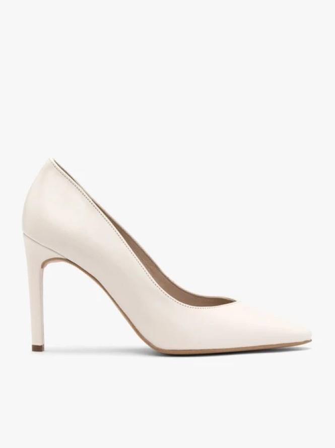 Kremowe czółenka na wysokiej szpilce