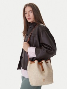 Tommy Hilfiger Torebka Th Monoplay Bucket Le AW0AW18847 Beżowy