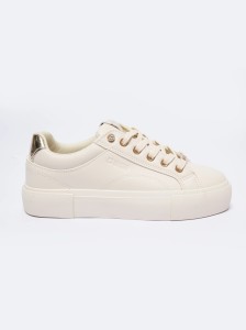 Sneakersy damskie ze skóry ekologicznej beżowe NN274210 801