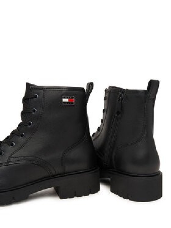 Tommy Jeans Trapery Tjw Cleated Lace Up Boots EN0EN03104 Czarny