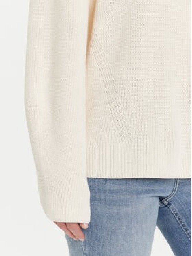 Tommy Jeans Sweter Badge DW0DW21676 Écru Relaxed Fit