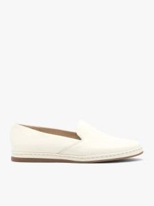 Kremowo-białe mokasyny ze skóry licowej