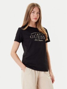 Guess T-Shirt V5YI13 J1314 Czarny Regular Fit