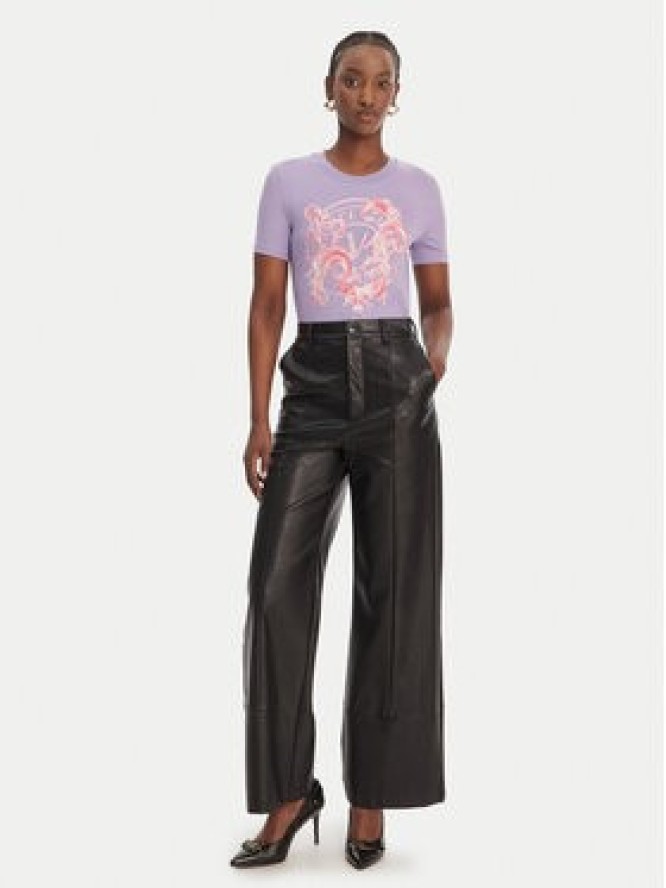 Versace Jeans Couture T-Shirt 80HAHE01 CJ02E Fioletowy Slim Fit
