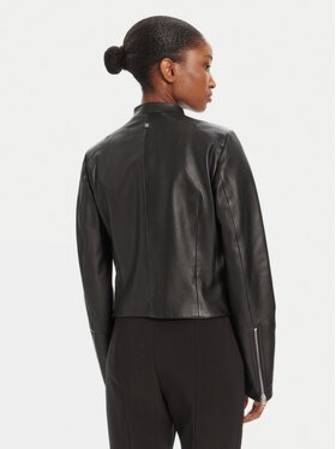 HUGO Kurtka skórzana Lasari 50541262 Czarny Regular Fit