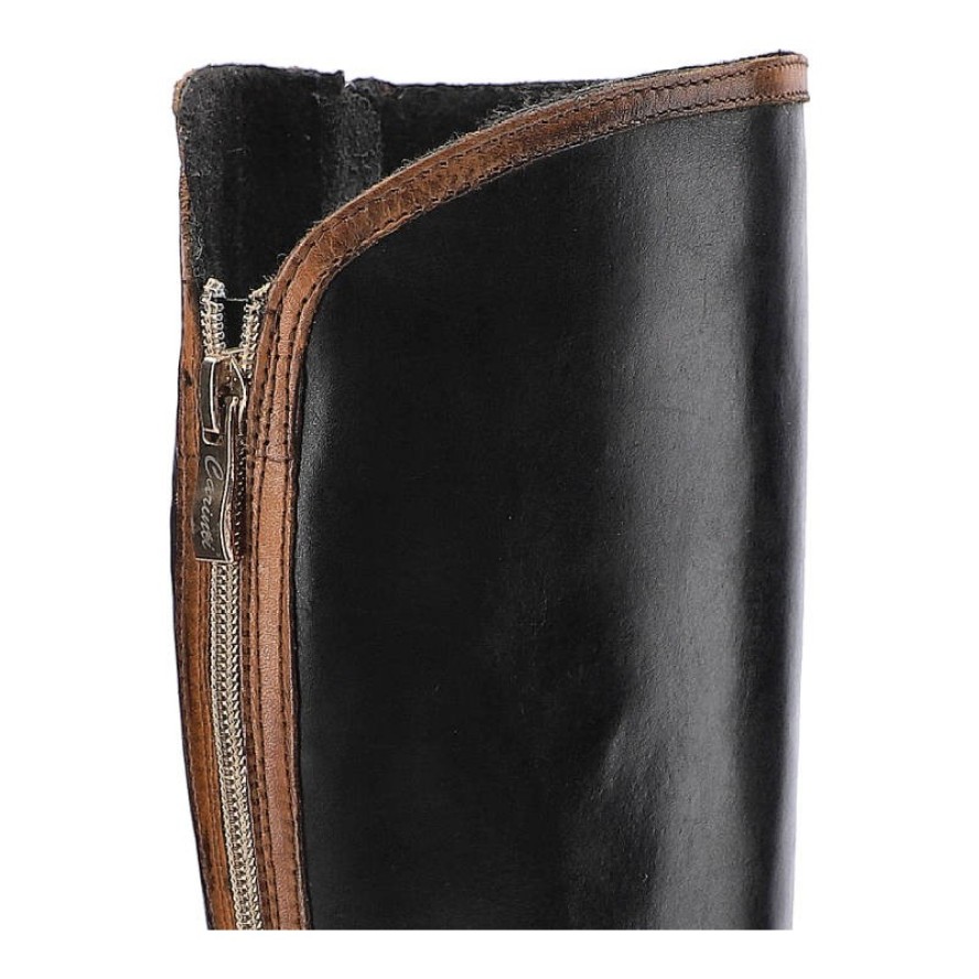 Czarne Kozaki Carinii Damskie Eleganckie Obuwie