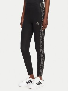 adidas Legginsy Seasonal Essentials Print 3-Stripes KS7984 Czarny Slim Fit