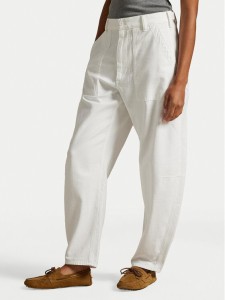 Polo Ralph Lauren Spodnie materiałowe 211A93147001 Biały Relaxed Fit