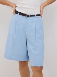 Bermudy z paskiem - jasnoniebieski