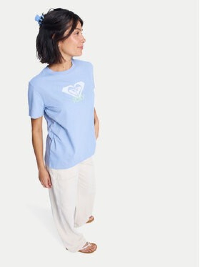 Roxy T-Shirt Ocean Road Art ERJZT06015 Błękitny Regular Fit