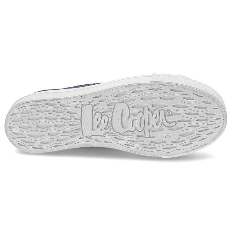 Trampki damskie Lee Cooper, tekstylna cholewka o lekkiej i trwałej konstrukcji klasyczne sznurowanie gumowa podeszwa, granatowe, LCW-22-31-0888L
