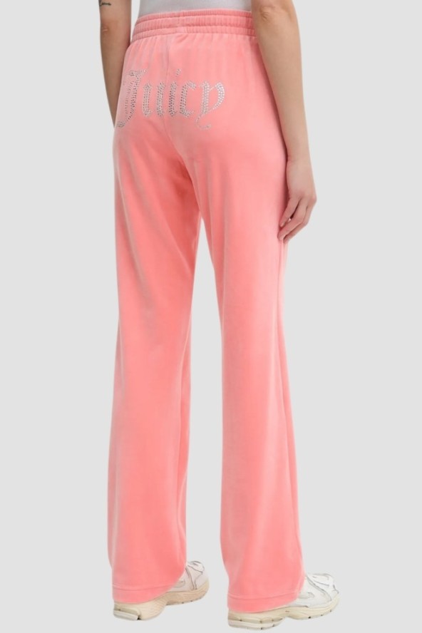JUICY COUTURE Brzoskwiniowe damskie spodnie z cyrkoniami Tina, Rozmiar S