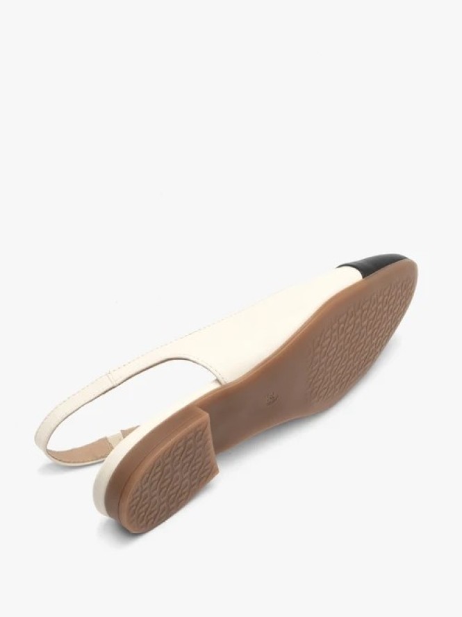 Kremowo czarne baleriny typu slingback