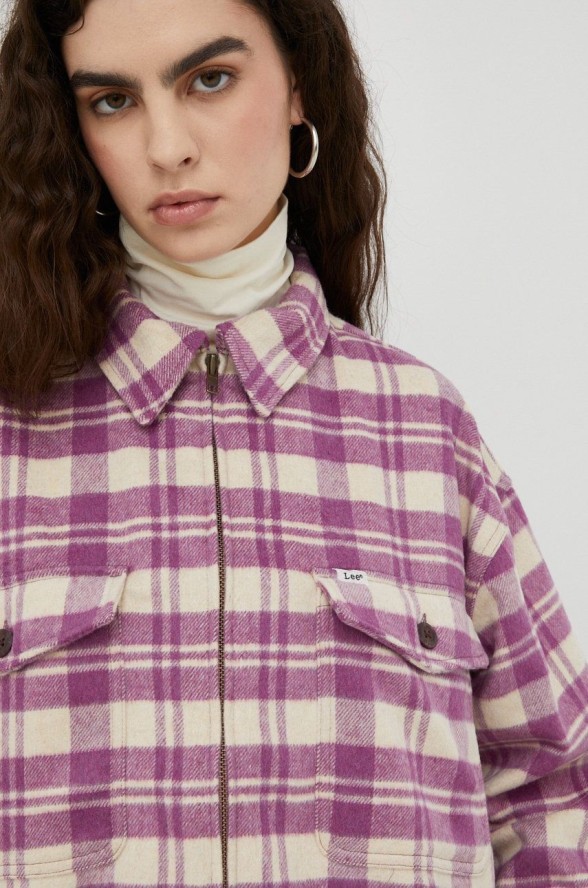 LEE 90S WORKWEAR OVERSHIRT DAMSKA KOSZULA DARK PLUM L46VAU33 112321189
