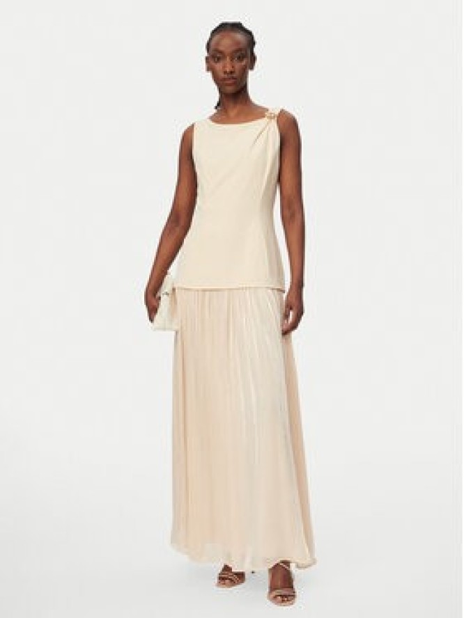 Rinascimento Sukienka wieczorowa CFC0020281002 Beżowy Slim Fit