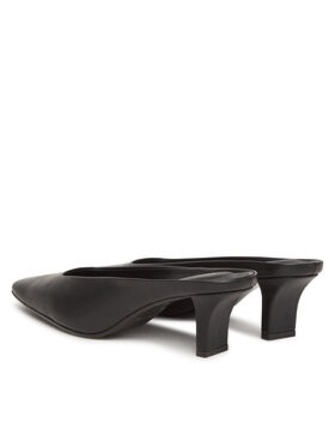 Calvin Klein Klapki Heel Mule Pump 50 - Lth HW0HW02332 Czarny