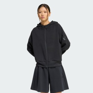BLUZA Z KAPTUREM SOFT LUX Z SUWAKIEM NA CAŁEJ DŁUGOŚCI