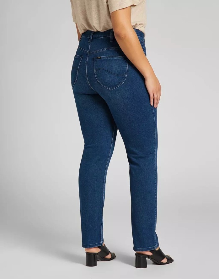 LEE CLASSIC STRAIGHT PLUS DAMSKIE SPODNIE JEANSOWE JEANSY DARK SYLVIE L32JPVWM 112107646