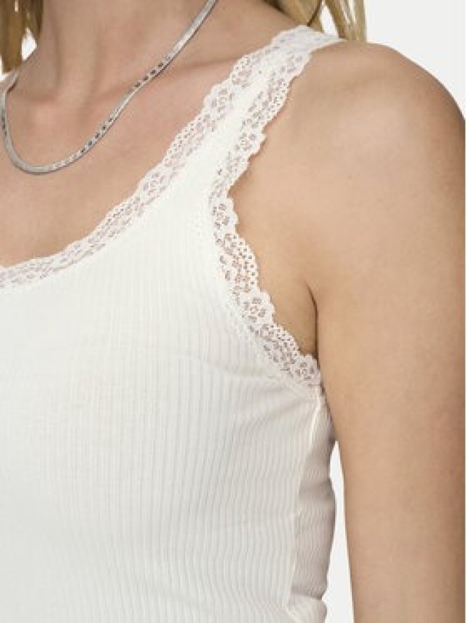 ONLY Top Sara 15345994 Kremowy Slim Fit