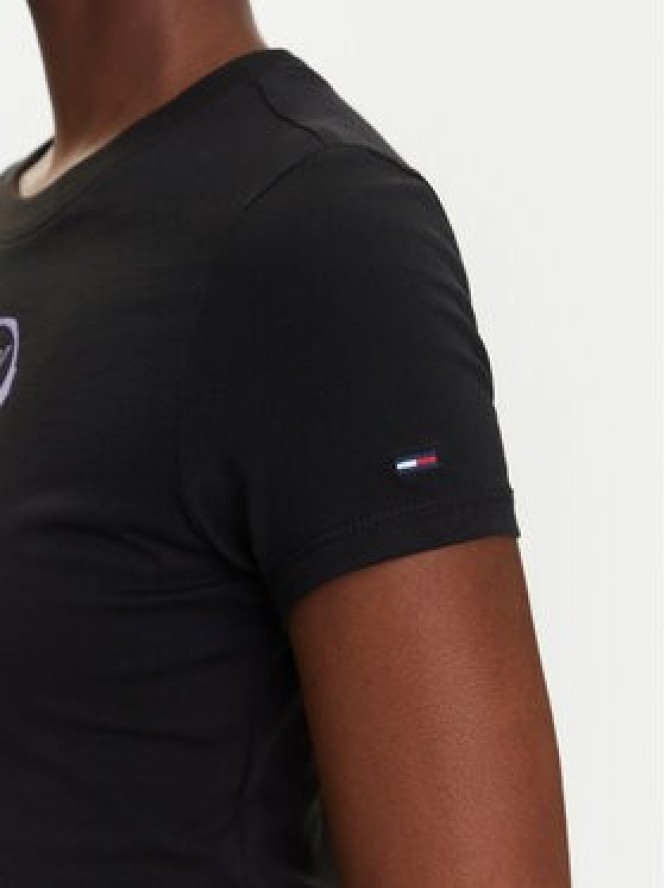 Tommy Jeans T-Shirt Heart DW0DW21390 Czarny Slim Fit