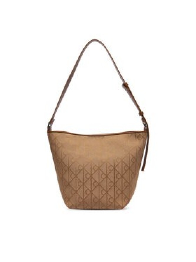 Calvin Klein Torebka Emblem Aop Jacquard Camera Bag LV04F3535G Brązowy