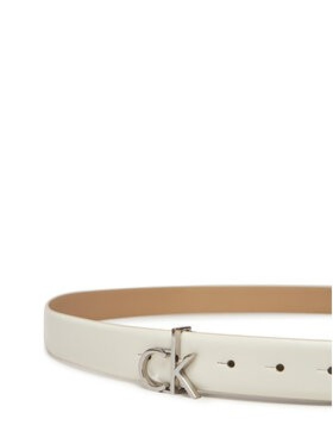 Calvin Klein Pasek Damski Ck Buckle Belt 3.0_Smooth K60K613156 Biały