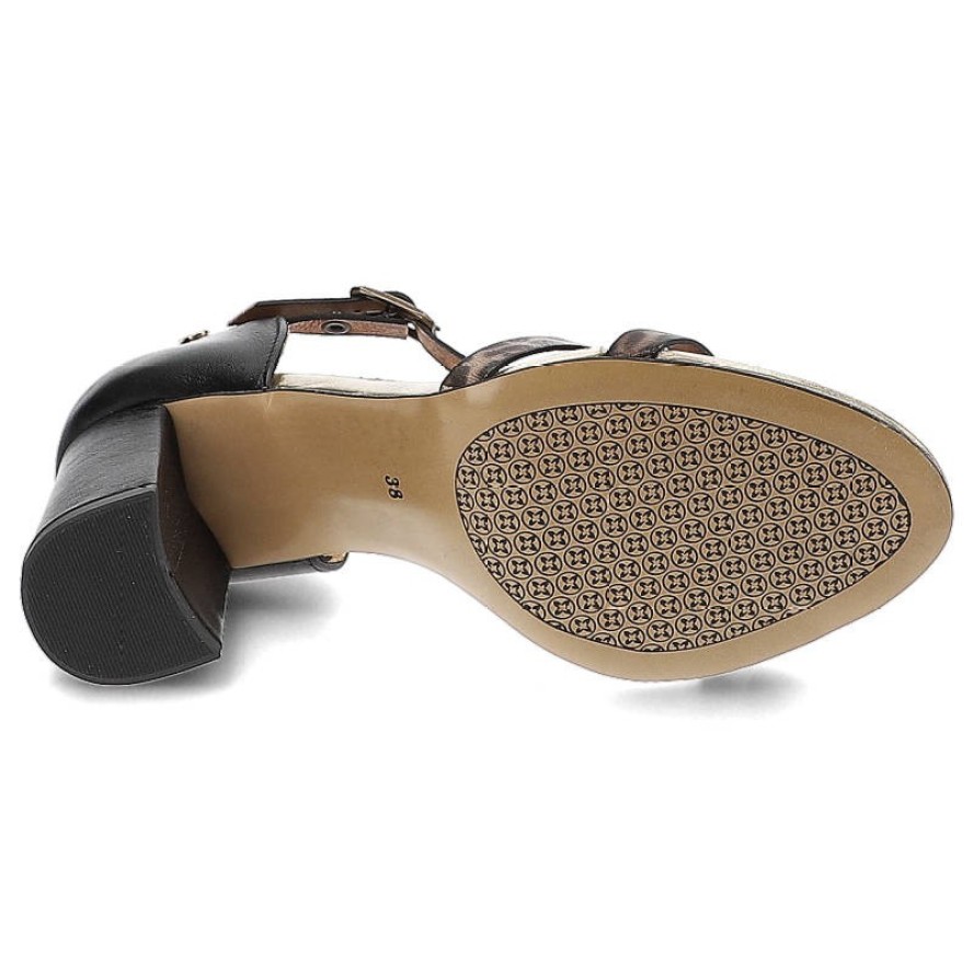 Czarne Sandały Maciejka Eleganckie Skórzane Buty