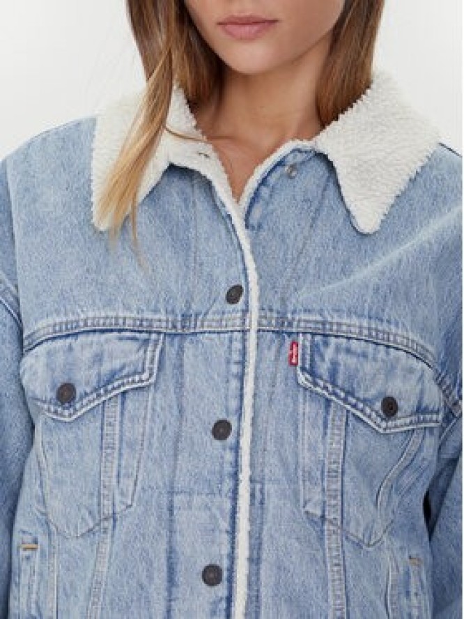 Levi's® Kurtka jeansowa Sherpa Trucker 90's A4435-0010 Niebieski Loose Fit