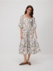 Bawełniana sukienka midi - wielobarwny