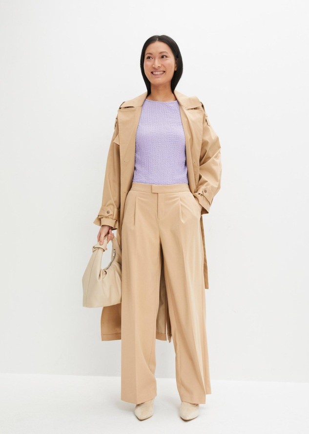 Szerokie spodnie z zakładkami