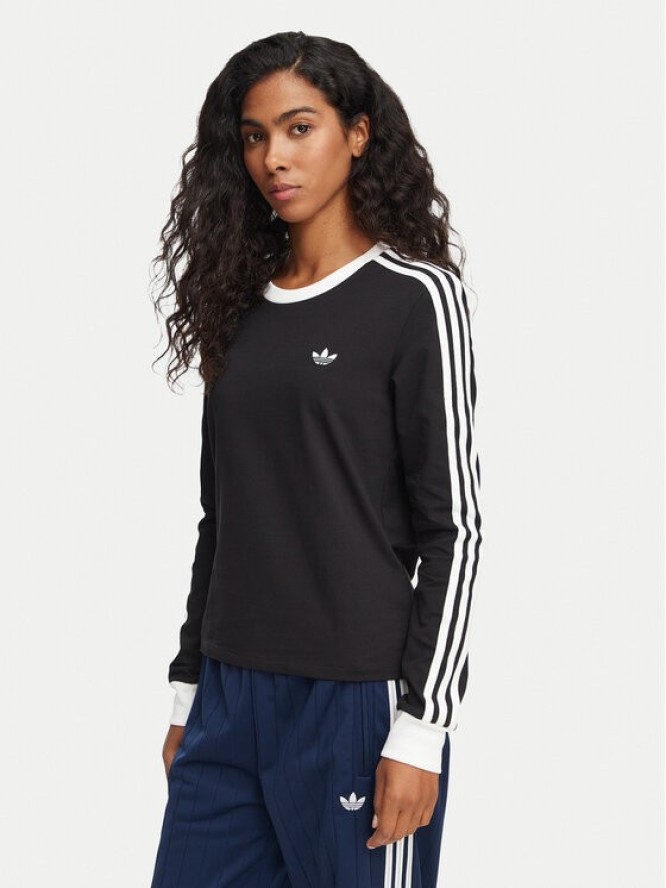 adidas Bluzka 3 Stripes KD7964 Czarny Slim Fit