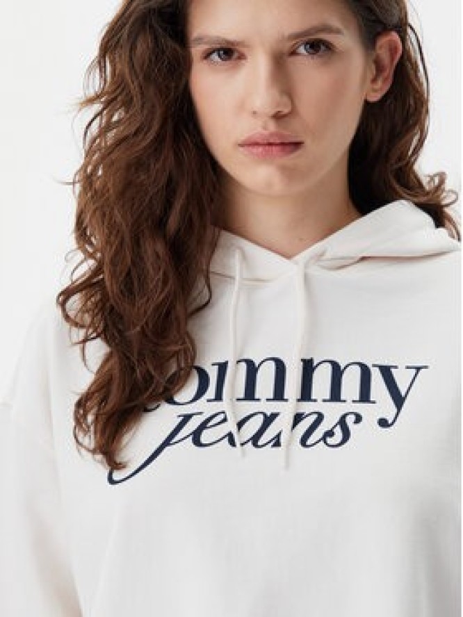 Tommy Jeans Bluza Script DW0DW20306 Beżowy Relaxed Fit