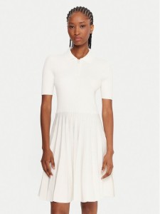 Lacoste Sukienka codzienna EF5803 Écru Regular Fit