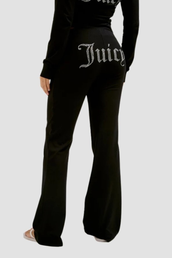 JUICY COUTURE Czarne damskie spodnie dresowe Single Jersey Apollo Low Rise, Rozmiar L