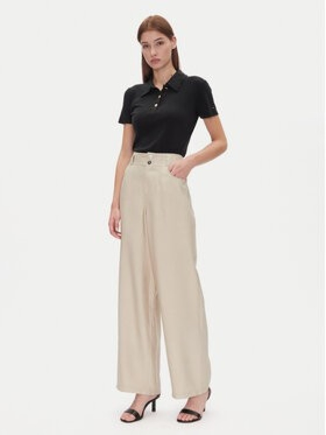 DKNY Spodnie materiałowe P41KTR48 Beżowy Loose Fit