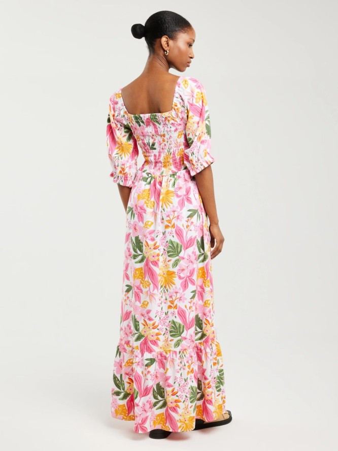 Sukienka damska maxi z motywem kwiatowym Dinova 000