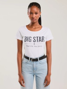 Koszulka damska o klasycznym kroju biała Brunona 101