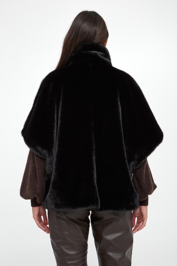 Ponczo futrzane Comodino PINKO