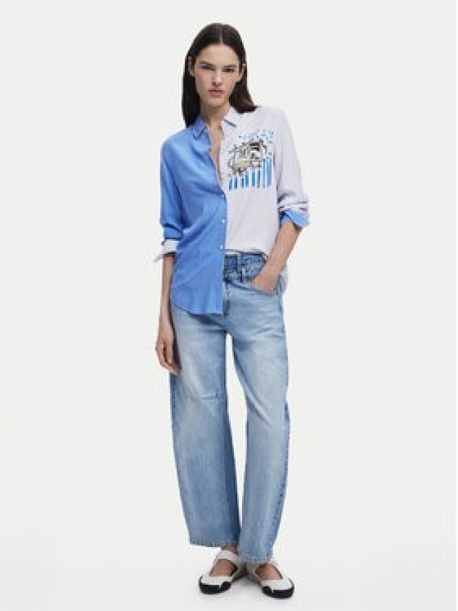Desigual Koszula A Perfect Ride 25SWCW36 Niebieski Regular Fit