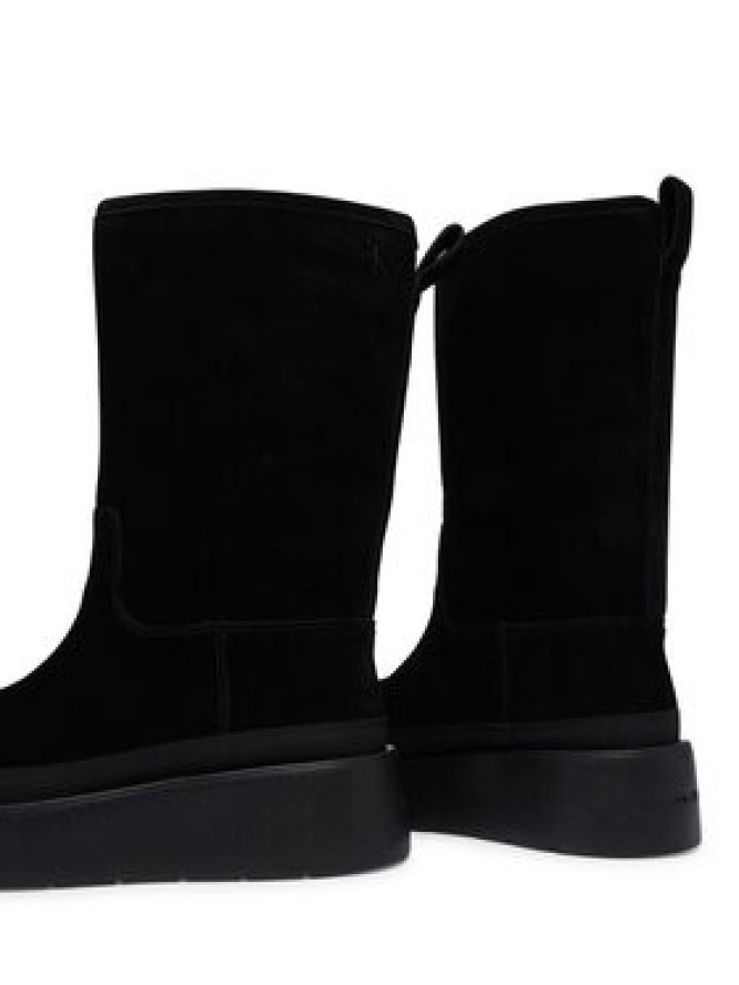 Calvin Klein Śniegowce Flatform Mid Boot Suede Wl HW0HW03181 Czarny