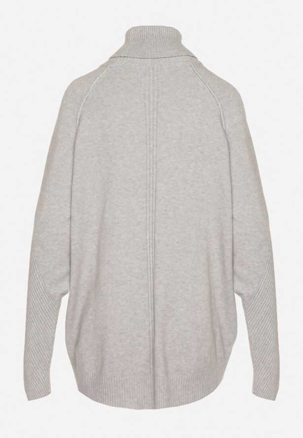 Szary Klasyczny Golf z Dodatkiem Kaszmiru Zoirmosa