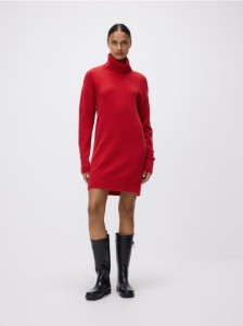 Sukienka z wełną - czerwony