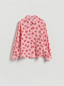 Wzorzysta koszula z wiskozy - wielobarwny