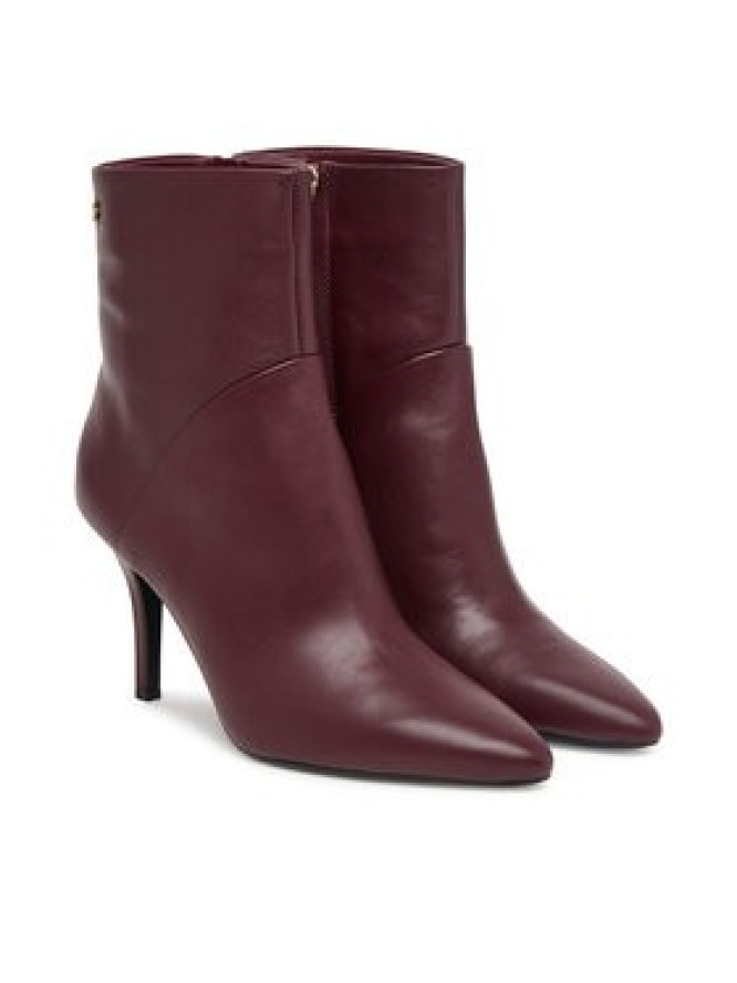 Tommy Hilfiger Botki High Heel Clean Ankle Boot FW0FW09624 Bordowy