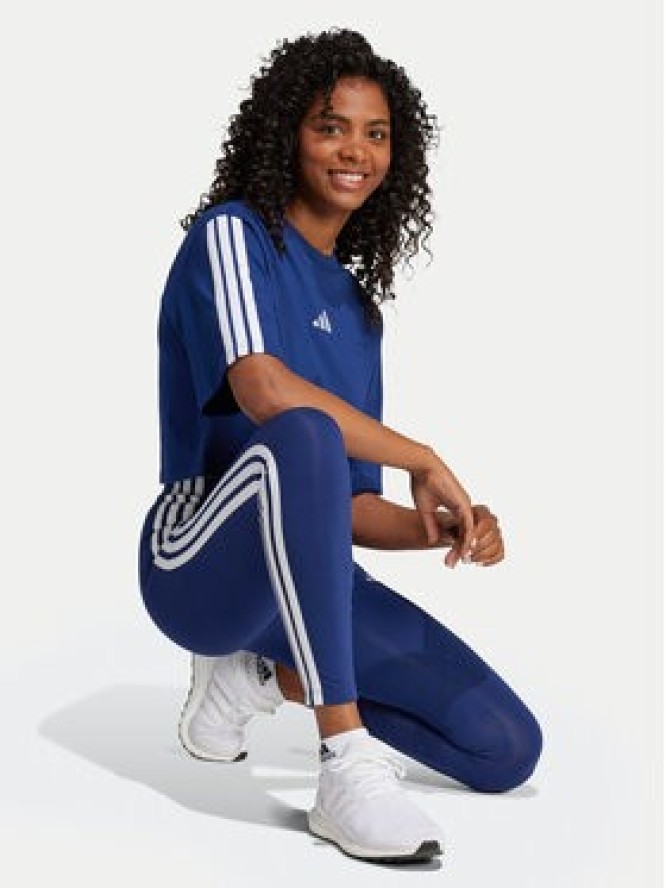 adidas Legginsy Essentials 3-Stripes JE0067 Granatowy Slim Fit