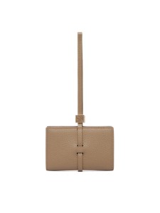 Calvin Klein Portfel Emblem Hw Pebble Wallet On Strap LV04F1130G Beżowy
