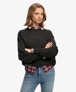 superdry Bluza Script Brand Loose z bawełny organicznej – PHANTOM