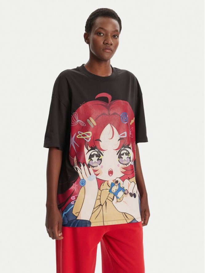 HUGO T-Shirt 50545061 Czarny Oversize