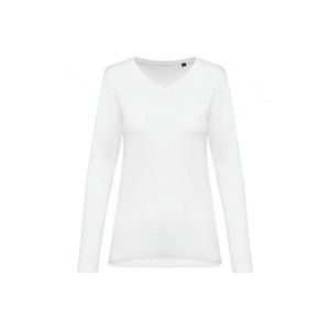 Damska koszulka z długim rękawem suprima v-neck Kariban Premium