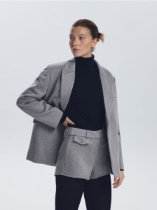 Szorty z wiskozą - jasnoszary